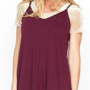 Agnes & Dora Slip Dress- Wine